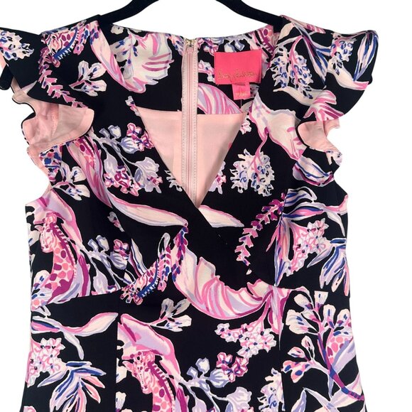 Lilly Pulitzer Mina Stretch Shift Dress Wild Within Print Onyx Size 0 NWT - Picture 5 of 12